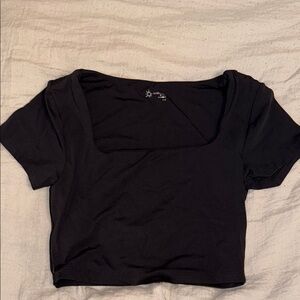 Black Square Neck Women's Top